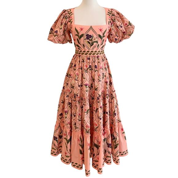 Agua by Agua Bendita Pacifico Pink Midi Dress Size Small - Picture 5 of 8